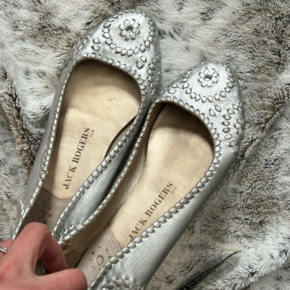 Jack Rogers metallic flats, 10